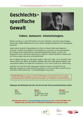 Einladung Geschlechtsspezifische Gewalt – Online Workshop