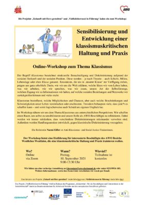 Einladung Online_Workshop Klassismus am 10.9.