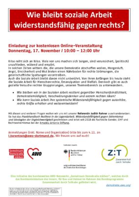 Einladung Widerstandsfähig bleiben gegen Rechts – 17.11. – 10.00-12.00 Uhr